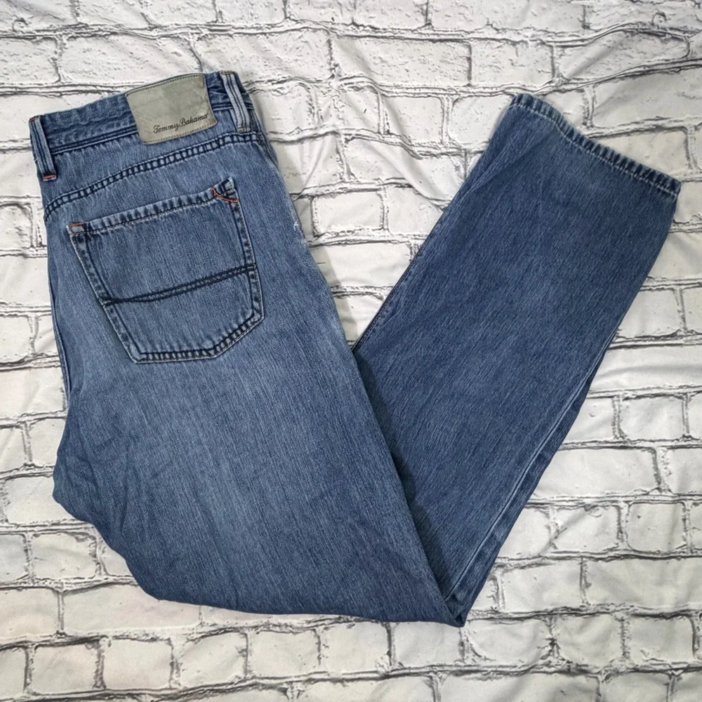 Tommy Bahama Distressed Straight Leg Denim Jeans - Picture 7 of 7